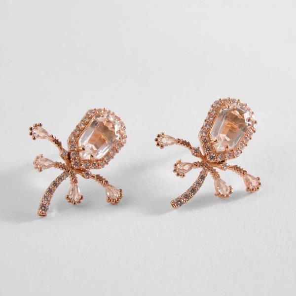 Celeste Champagne Crystal Studs with champagne crystal and rose-gold finish