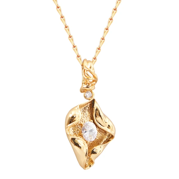 Aarini Royal Pearl Pendant with traditional gold-tone detailing and pearl accents
